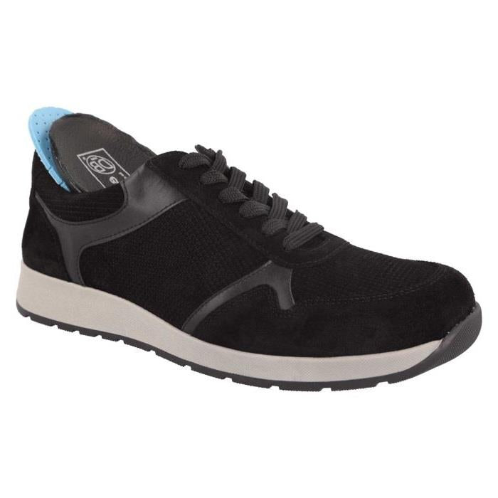 Men's Wide Fit DB Hector Trainers in Black Suede - Image 5