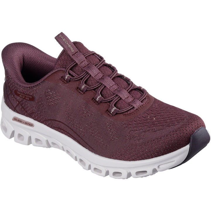 Women's Wide Fit Skechers 104750 Slip-ins Glide Step Elevate Amaze Trainers in Burgundy - Image 1