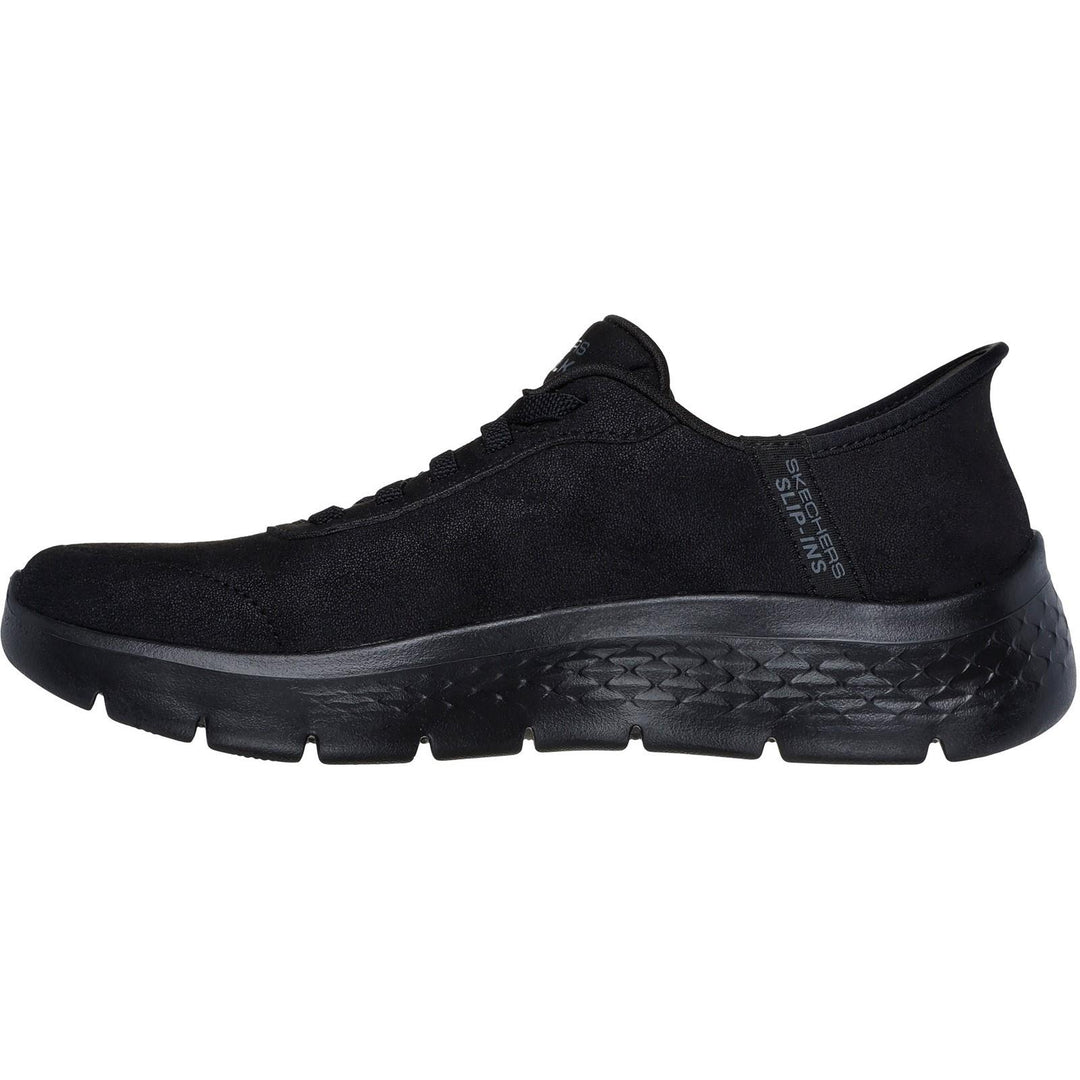 Women's Wide Fit Skechers 124837 Slip-ins Go Walk Flex Mali Trainers in Black - Image 4