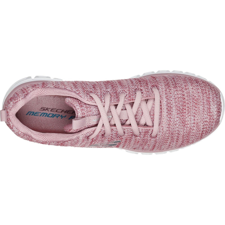 Women's Wide Fit Skechers 12614 Graceful Twisted Fortune Trainers - Mauve in Mauve - Image 1