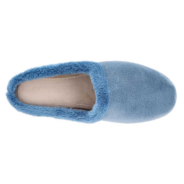 Women's Wide Fit DB Rug Mule Slippers in Sky Blue - Image 1