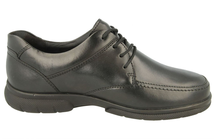 Mens Wide Fit DB Morgan 2 Shoes in Black Leather - Image 1