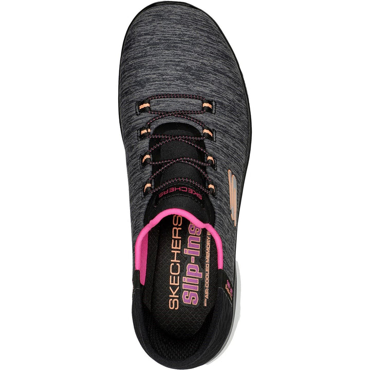 Women's Wide Fit Skechers 149937W Summits Dazzling Haze Vegan Trainers in Black/Multi - Image 1