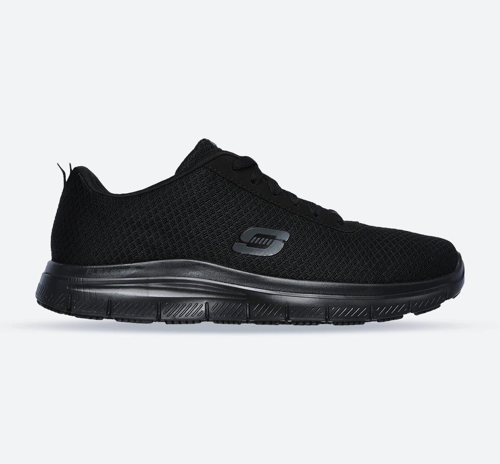 Men's Wide Fit Skechers 77125EC Flex Advantage Bendon SR Occupational Trainers in Black - Image 1