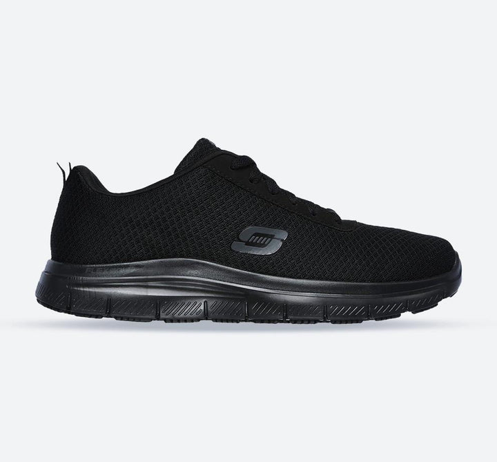 Men's Wide Fit Skechers 77125EC Flex Advantage Bendon SR Occupational Trainers in Black - Image 1