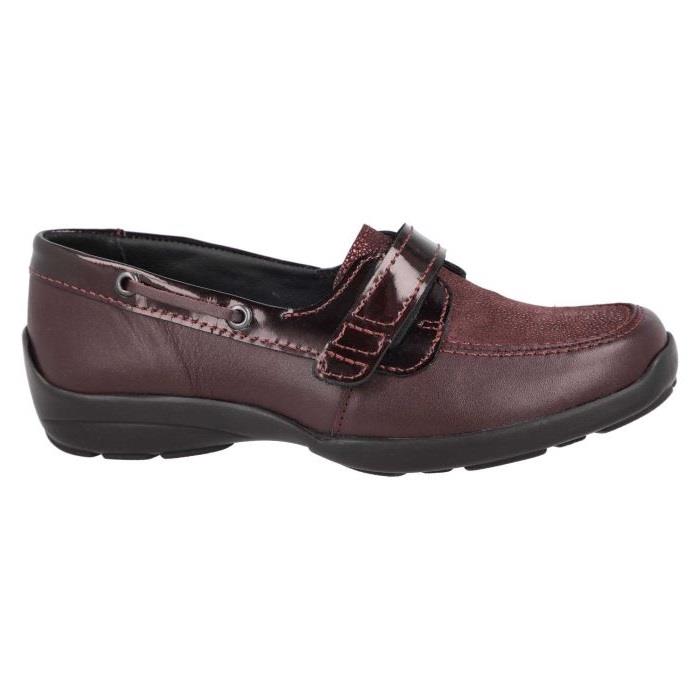 Women's Wide Fit DB Fiddle Shoes in Black Leather / Patent / Spot - Image 1