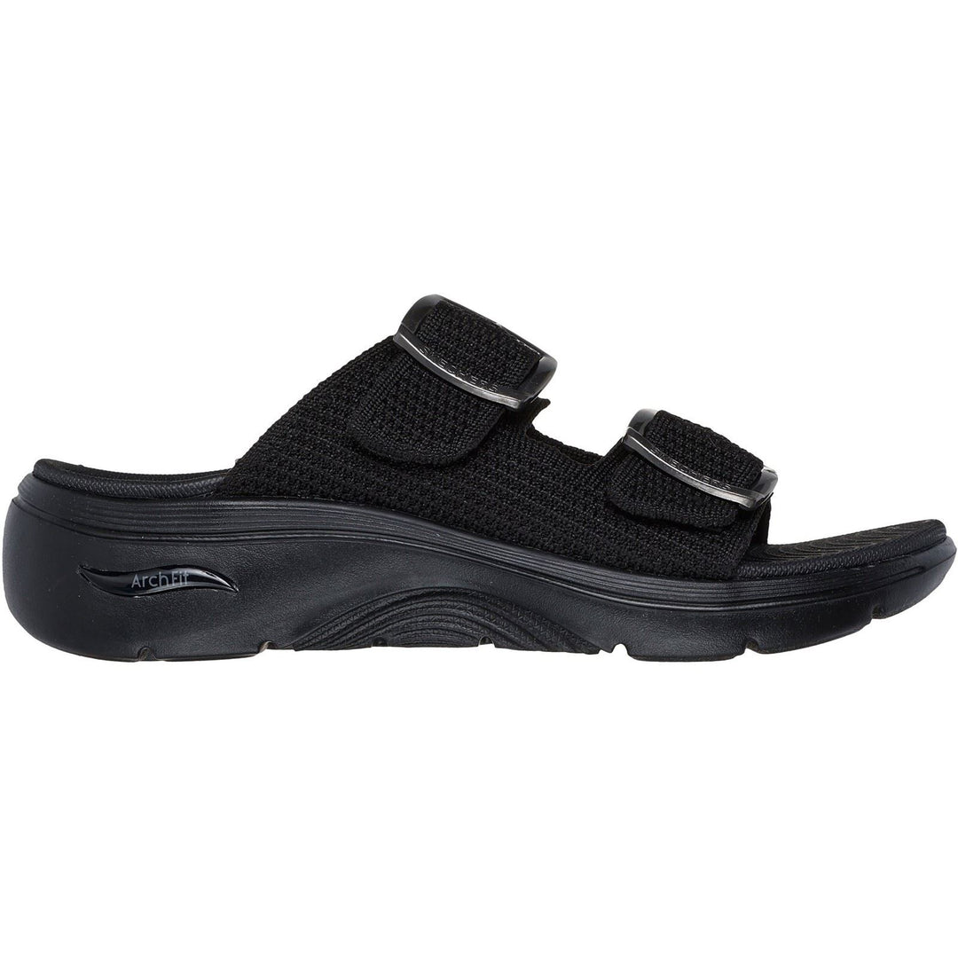 Women's Wide Fit Skechers Go Walk Arch Fit 2.0 Destined Sandals in Black - Image 2