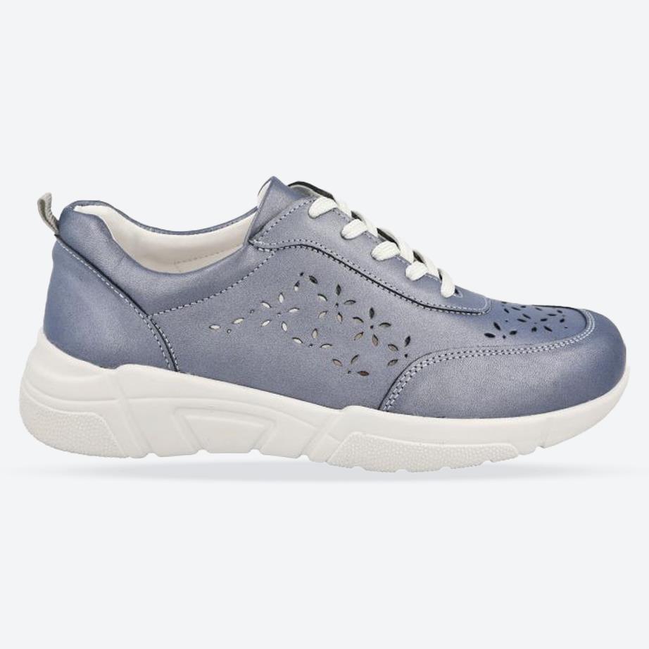 Women's Wide Fit DB Briar Trainers in Sky Blue Leather - Image 1