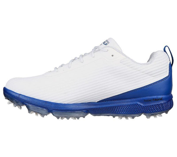 Men's Wide Fit Skechers 214044 Go Golf Pro 5 Hyper Golf Trainers in White/Blue - Image 1