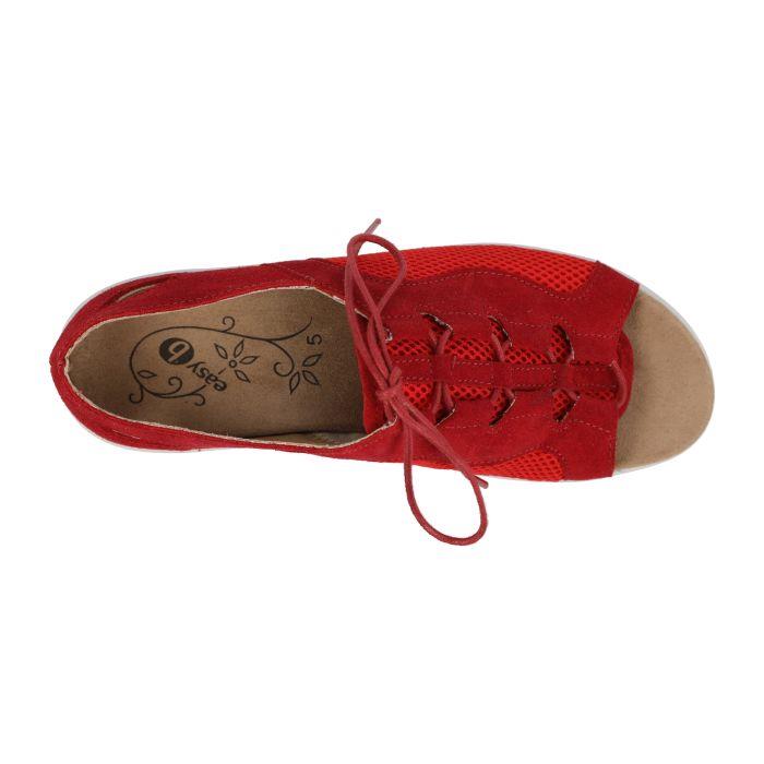 Women's Wide Fit DB Lizard Sandals in Red Suede - Image 1