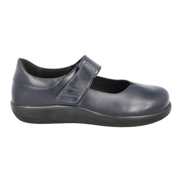 Women's Wide Fit DB Vista Shoes in Black Leather - Image 7