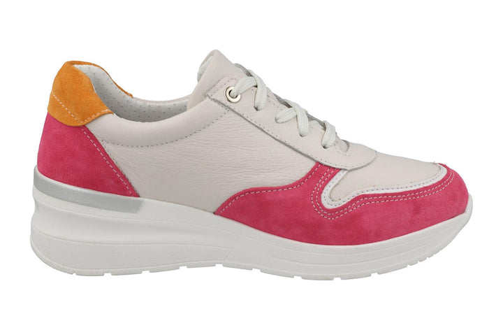 Women's Wide Fit DB Bat Trainers in White Multi - Image 1