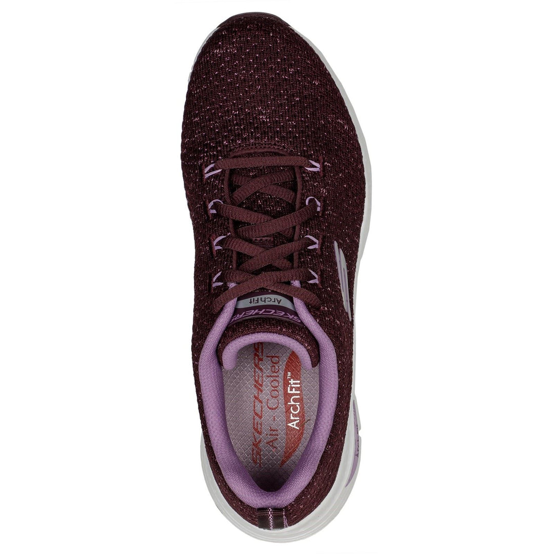 Women's Wide Fit Skechers 149713  Arch Fit Glee For All Trainers in Plum - Image 5