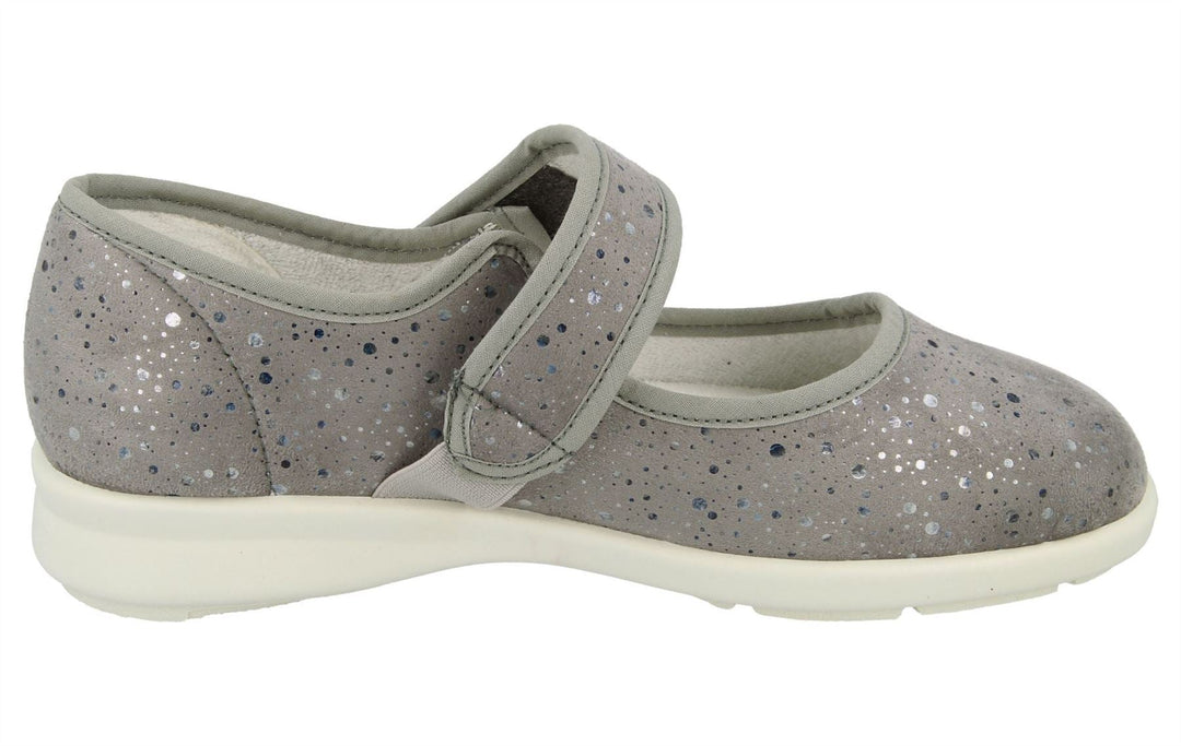 Womens Wide Fit DB Bombay Canvas Shoes in Navy Stretch - Image 9