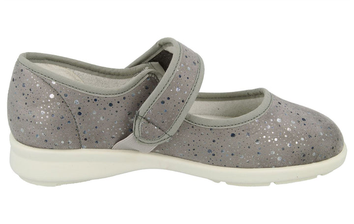 Womens Wide Fit DB Bombay Canvas Shoes in Navy Stretch - Image 1