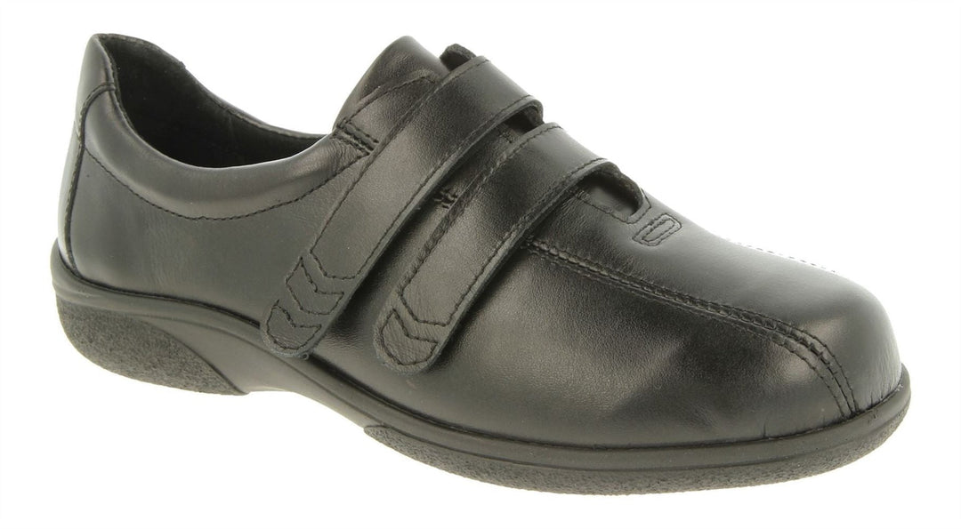 Womens Wide Fit DB Europe Shoes in Black - Image 3