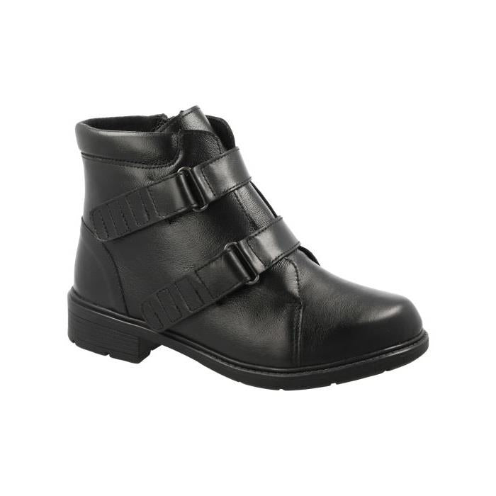Women's Wide Fit DB Badger Boots in Black Leather - Image 4