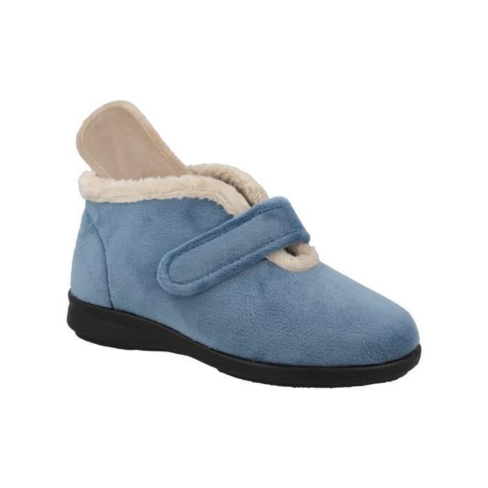 Women's Wide Fit DB Vincent Boots in Sky Blue Velour - Image 1