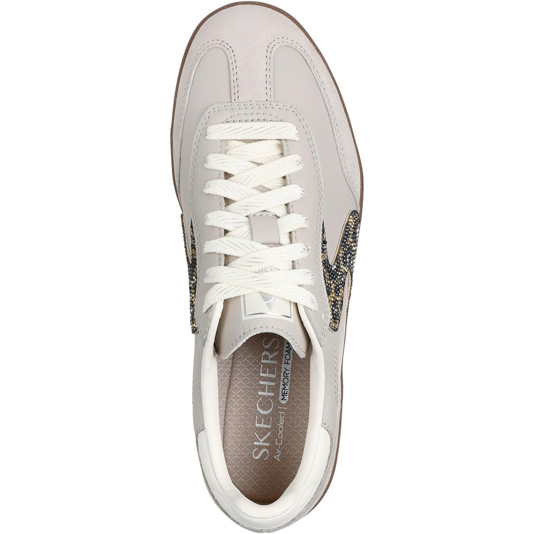 Women's Wide Fit Skechers 185239 Hotshot Shimmering Spots Trainers in Black/White - Image 11