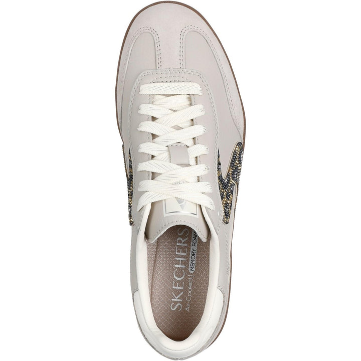 Women's Wide Fit Skechers 185239 Hotshot Shimmering Spots Trainers in Black/White - Image 1