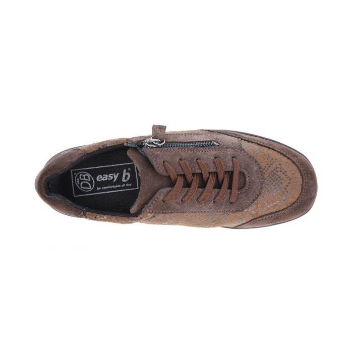 Women's Wide Fit DB Waxwing Trainers in Black Suede / Stretch - Image 13