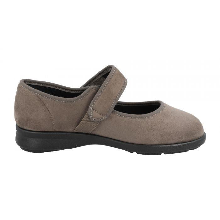 Women's Wide Fit DB Vole Shoes in Black Stretch Suedette - Image 9