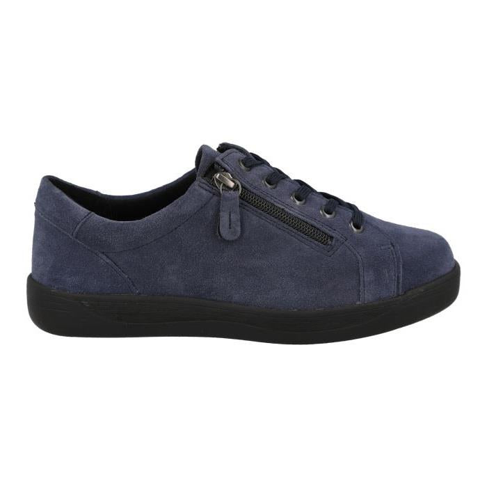 Women's Wide Fit DB Sugar Shoes in Blue Suede - Image 2