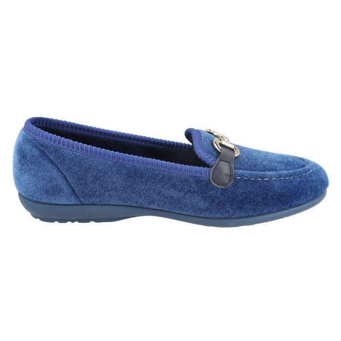 Womens Wide Fit DB Martha Slippers in Black - Image 6