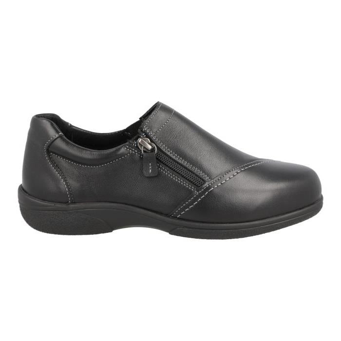 Women's Wide Fit DB Haven Shoes in Black Leather - Image 1