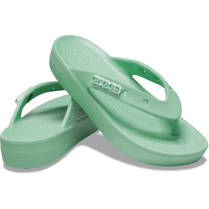 Women's Crocs 207714 Classic Platform Flip Flop in Bone - Image 1