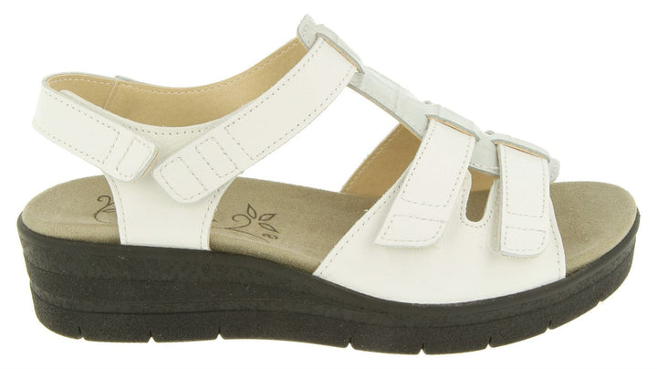 Womens Wide Fit DB Tuft Sandals in Black Leather - Image 1