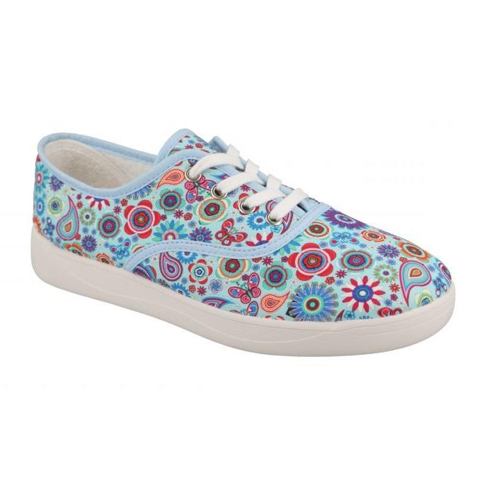Women's Wide Fit DB Charlie Canvas Shoes in Red Textile - Image 8