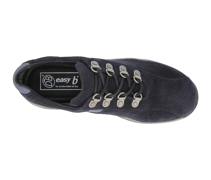 Mens Wide Fit DB Wyoming Walking Trainers in Black Suede - Image 1