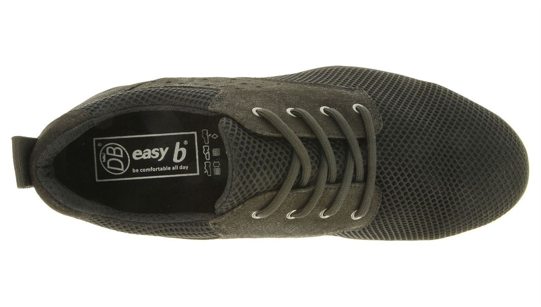 Mens Wide Fit DB Archie Shoes in Black Mesh/Nubuck - Image 4