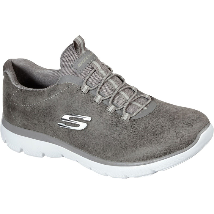 Women's Wide Fit Skechers 149200 Summits - Oh So Smooth Trainers in Dark Taupe - Image 1
