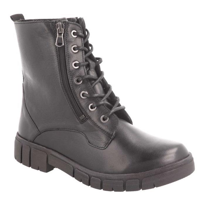 Women's Wide Fit DB Cirrus Lace Up Boots in Black Leather - Image 4