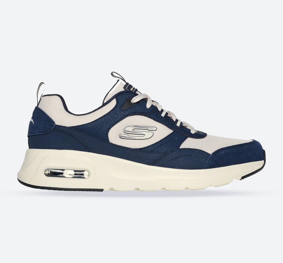 Men's Wide Fit Skechers 232648 Skech-Air Court Trainers in Navy/Natural - Image 1