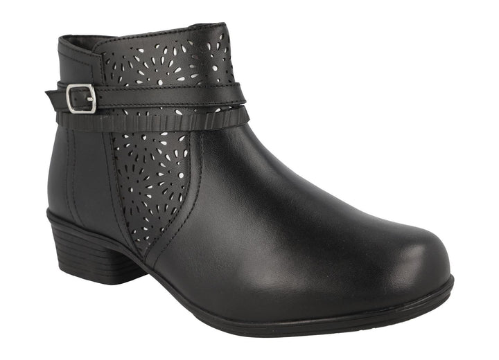 Women's Wide Fit DB Sky Boots in Black Leather - Image 1