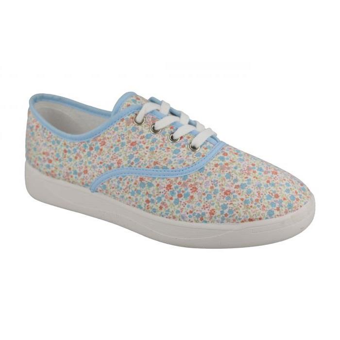 Women's Wide Fit DB Kangaroo Canvas Shoes in Sky Blue - Image 3