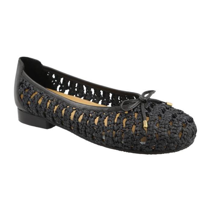 Women's Wide Fit DB Raffia Shoes in Black - Image 1