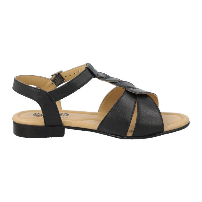 Women's Wide Fit DB Burma Sandals in Black - Image 4