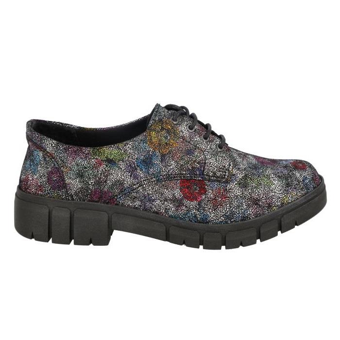 Women's Wide Fit DB Wantage Shoes in Black Leather - Image 1