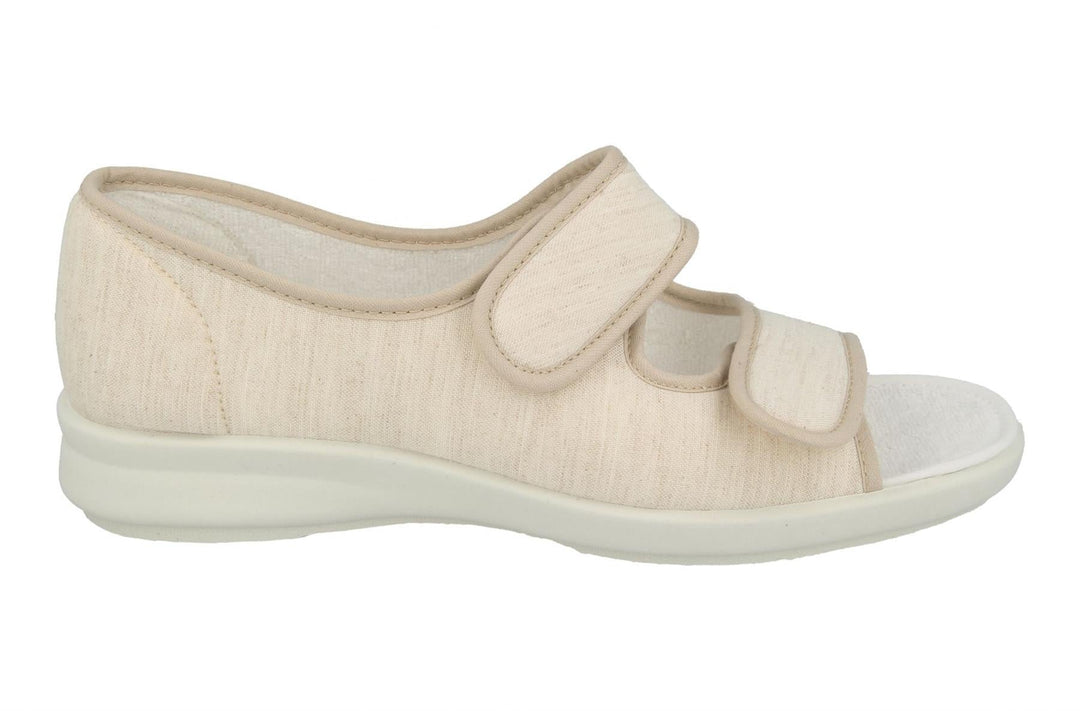 Womens Wide Fit DB Cora Canvas Shoes in Beige Canvas - Image 2