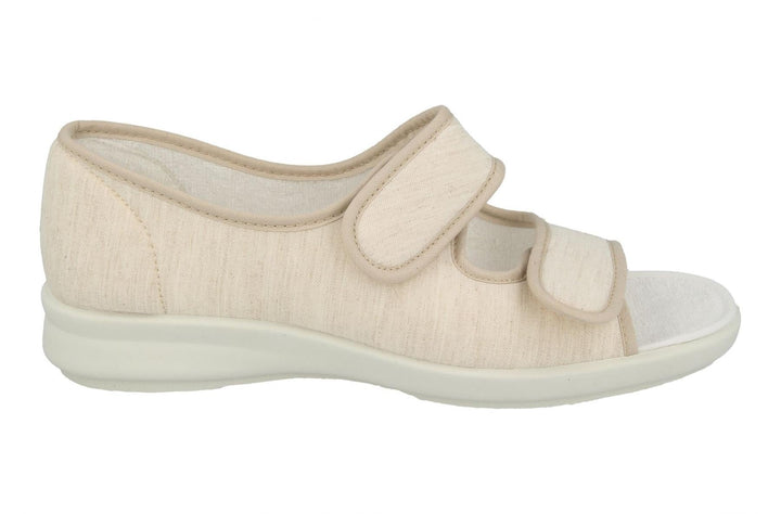 Womens Wide Fit DB Cora Canvas Shoes in Beige Canvas - Image 1