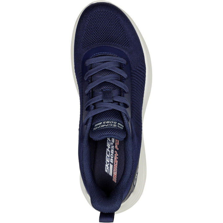 Women's Wide Fit Skechers 117470 Bobs Squad Waves Sports Trainers - Navy in Navy - Image 1