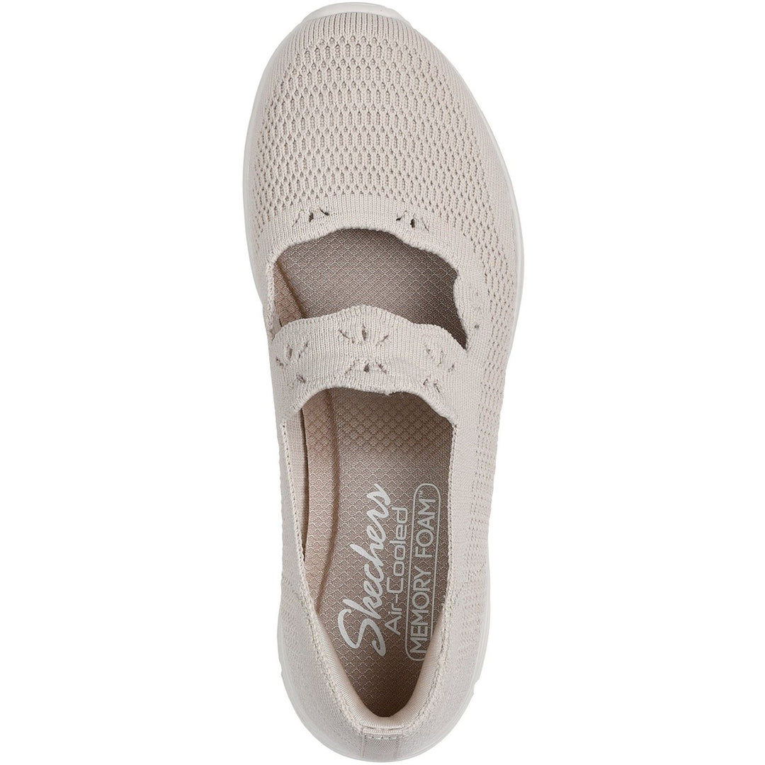 Women's Wide Fit Skechers 159078 Seager Cute N' Coy Shoes in Natural - Image 11