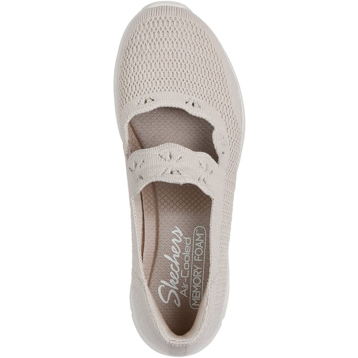 Women's Wide Fit Skechers 159078 Seager Cute N' Coy Shoes in Natural - Image 1