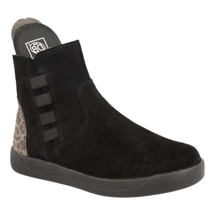 Women's Wide Fit DB Delphine Boots in Black Leather - Image 1