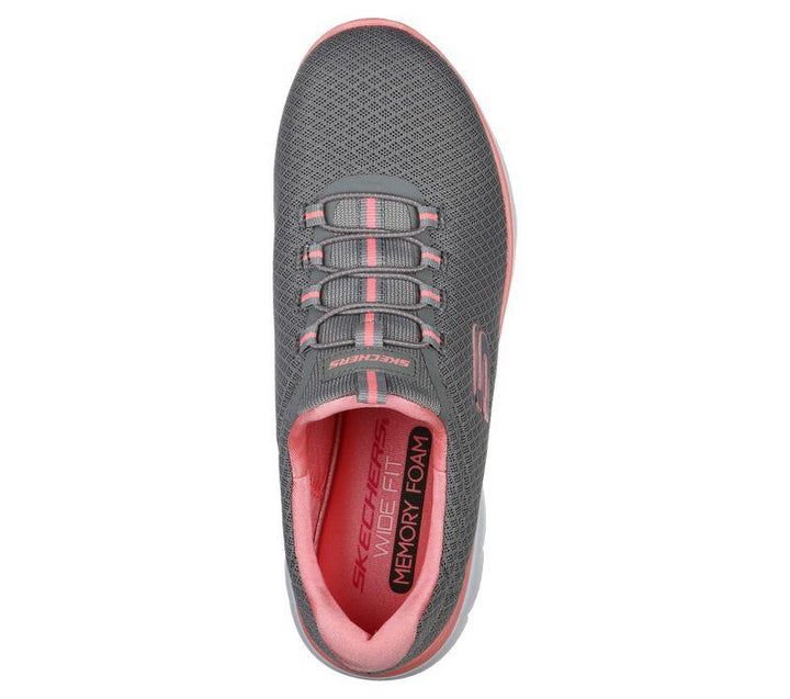 Womens Wide Fit Skechers 12980 Summits Walking Trainers in Grey/Pink - Image 1