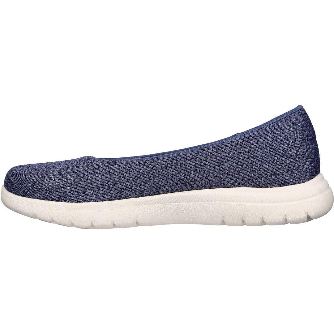 Women's Wide Fit Skechers 136530 On The Go Flex Cherished Shoes in Navy - Image 4